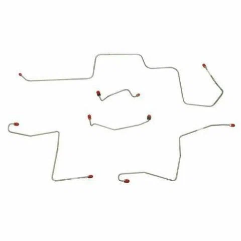 1967-69 Ford Mustang Front Brake Line Kit w_ Power Drum Brakes 5 Piece ZKT6705SS